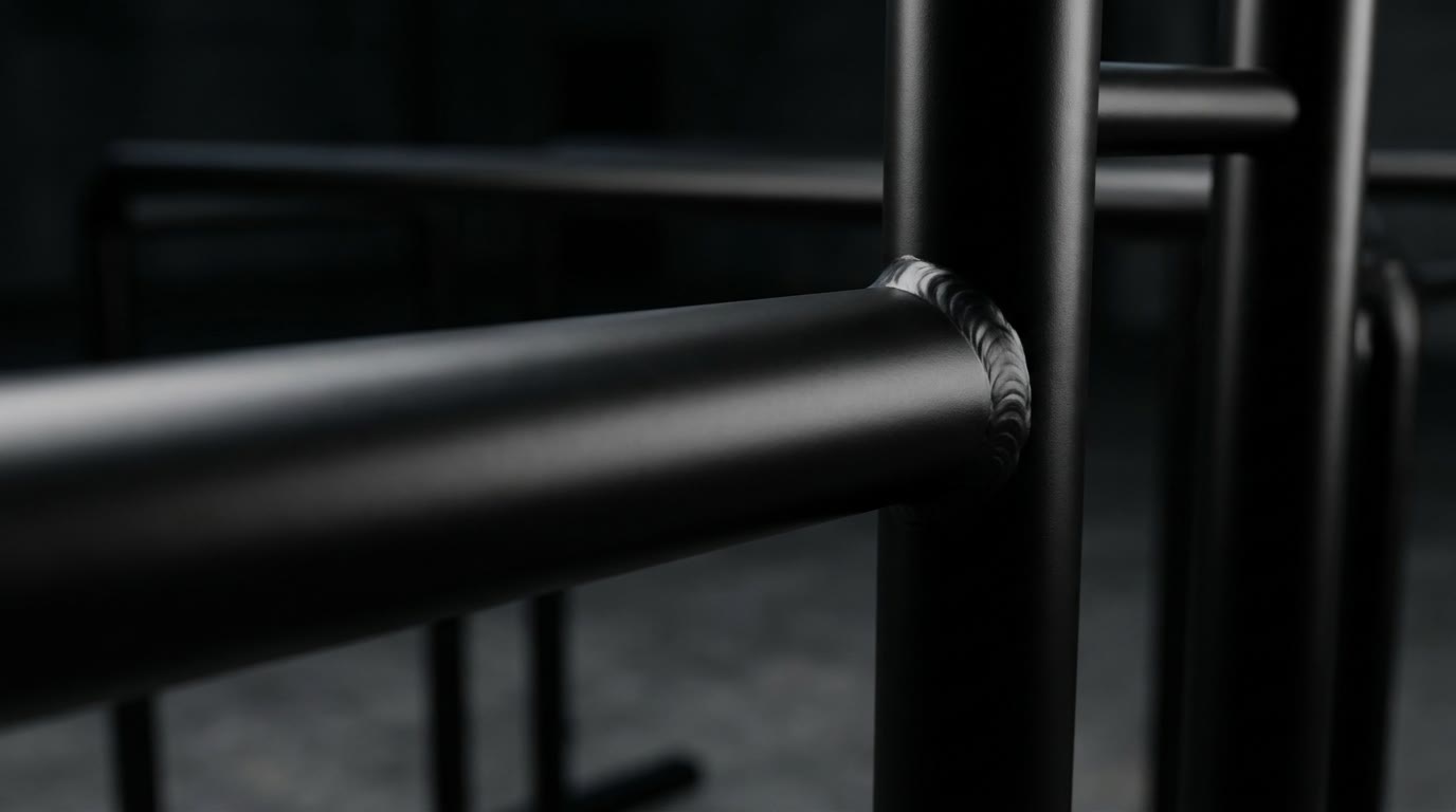 Close-up of the weld seam and knurled thick-grip section